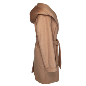 MAX MARA RIALTO ROBE COAT CAMELWOOL CAMEL SIZE 34