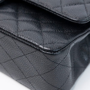 CHANEL MEDIUM CLASSIC DOUBLE FLAP BAG BLACK CAVIAR LEATHER SHW
