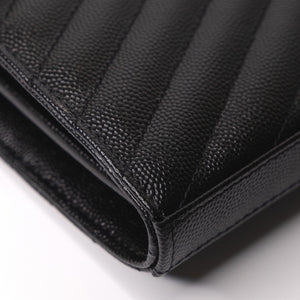 SAINT LAURENT ENVELOPE CHAIN WALLET CALFSKIN BLACK GHW