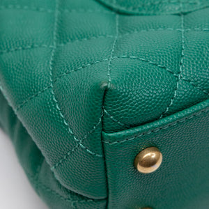CHANEL SMALL COCO HANDLE CAVIAR GREEN LGHW