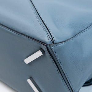LOEWE SMALL PUZZLE BAG CALFSKIN STONE BLUE SHW