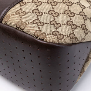 GUCCI GG CANVAS TOTE BAG BEIGE GHW