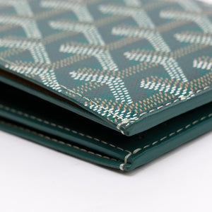GOYARD VICTOIRE WALLET GREEN GOYARDINE CANVAS & VAUZELLES CALFSKIN