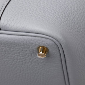 HERMES PICOTIN LOCK 18 GRIS PANTIN CLEMENCE LEATHER GHW STAMP K