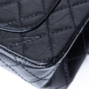 CHANEL MINI 2.55 REISSUE AGED CALFSKIN BLACK GHW