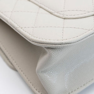 CHANEL 25B CC MINI FLAP BAG PALE SAGE GREEN CAVIAR LEATHER GHW (MICROCHIP)
