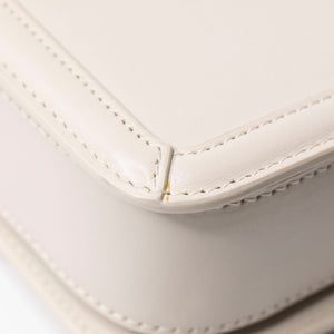 SAINT LAURENT SOLFERINO MEDIUM SATCHEL BAG WHITE CALFSKIN GHW