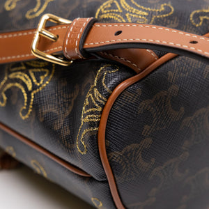 CELINE MINI BACKPACK FOLCO TRIOMPHE CANVAS / CALFSKIN BLACK GHW