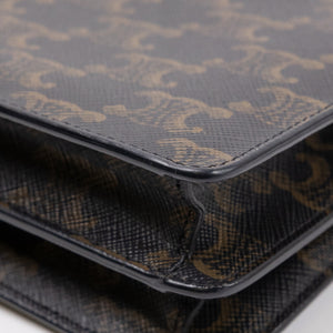 CELINE DOUBLE FLAP TRIOMPHE CANVAS WALLET ON STRAP