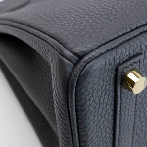 HERMES BIRKIN 25 VEAU TOGO PLOMB GHW STAMP K