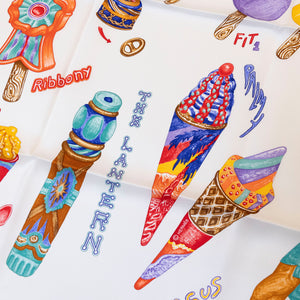 HERMES FUNNY ICE CREAM SILK SCARF 70 CM