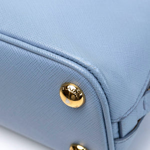 PRADA SAFFIANO LUX LEATHER MINI BAG BLUE GHW