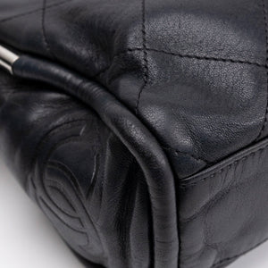 CHANEL ULTIMATE SMALL SOFT HOBO BAG BLACK QUILTED LAMBSKIN SHW