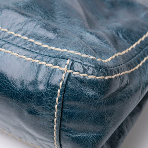 PRADA VITELLO SHINE CHAIN SHOULDER BAG BLUE GHW