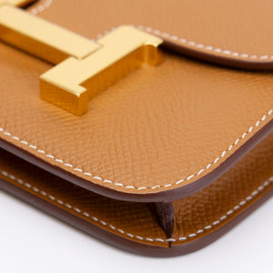 HERMES CONSTANCE SLIM EPSOM GOLD GHW STAMP W