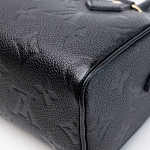 LOUIS VUITTON NANO SPEEDY BLACK MONOGRAM EMPREINTE GHW (MICROCHIP)