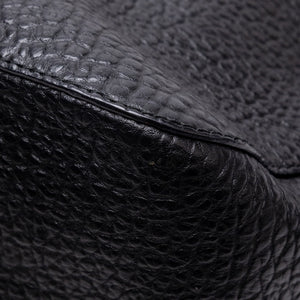 BURBERRY SMALL LEDBURY HOBO SATCHEL BLACK GRAINED CALFSKIN LEATHER GHW