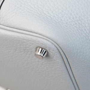 HERMES PICOTIN LOCK 18 CLEMENCE BLUE PALE STAMP W