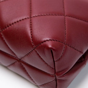 CHANEL MINI SHOPPING TOTE DARK BURGUNDY LAMBSKIN GHW (MICROCHIP)