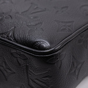 LOUIS VUITTON GETAWAY MESSENGER  BLACK MONOGRAM SHADOW LEATHER BLACK HARDWARE