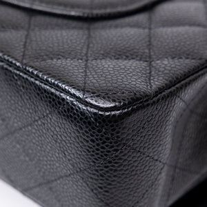CHANEL CLASSIC FLAP MEDIUM BLACK CAVIAR LEATHER SHW