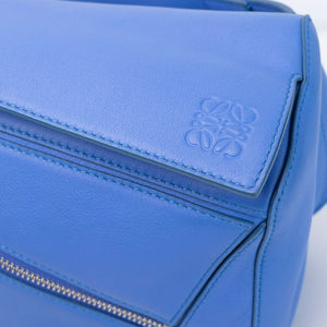 LOEWE MINI PUZZLE BUM BAG BLUE CALFSKIN SHW