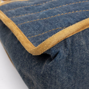 SAINT LAURENT MEDIUM NIKKI SHOULDER BAG DENIM BLUE / CINNAMON GHW