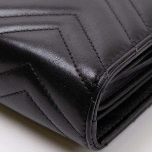 GUCCI GG MARMONT WALLET ON CHAIN BLACK GHW