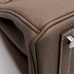 HERMES BIRKIN 25 ETOUPE TOGO LEATHER SHW STAMP K
