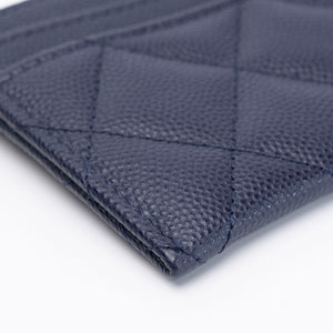CHANEL BLUE CAVIAR CARDHOLDER GHW