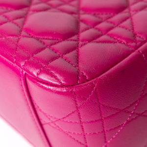 CHRISTIAN DIOR MISS DIOR SHOULDER BAG LAMBSKIN HOT PINK