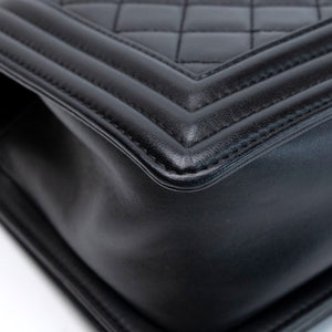 CHANEL MEDIUM LEBOY BLACK CALFSKIN LEATHER GHW
