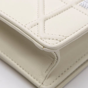CHRISTIAN DIOR WHITE BABY DIORAMA FLAP BAG LAMBSKIN SHW