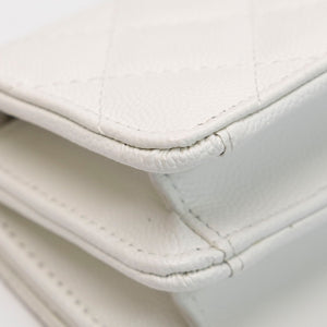 CHANEL CC MINI BAG WHITE CALFSKIN SHW