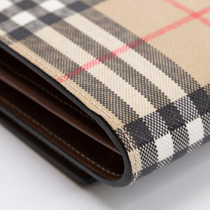 BURBERRY HANNAH WALLET ON CHAIN CALFSKIN / CANVAS GHW