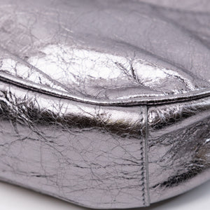 BALENCIAGA LE CAGOLE XS SHOULDER BAG ARENA CRACKED LAMBSKIN GREY SHW