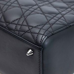 CHRISTIAN DIOR MEDIUM LADY DIOR ANSELM REYLE BLACK CALFSKIN SHW