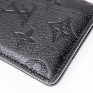 LOUIS VUITTON POCKET ORGANIZER MONOGRAM SHADOW BLACK LEATHER