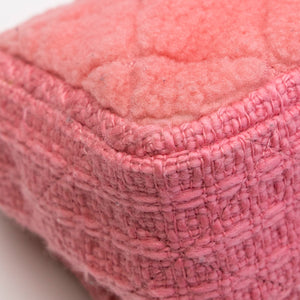 CHANEL QUILTED SHEARLING & TWEED MEDIUM FLAP BAG PINK GHW