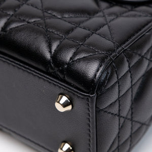 CHRISTIAN DIOR MINI LADY DIOR LAMBSKIN BLACK GHW