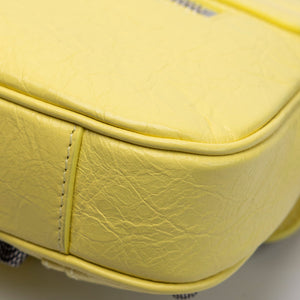 BALENCIAGA SMALL LE CAGOLE SLING SHOULDER BAG YELLOW LAMBSKIN LEATHER SHW