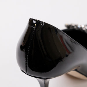 JIMMY CHOO BELINDA PUMP 90 PAT BLACK PATENT LEATHER SIZE 36.5