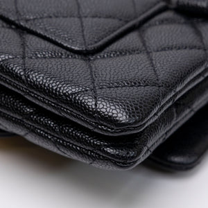 CHANEL 22S SHINY CAVIAR PICK ME UP FLAP BELT BAG BLACK CALFSKIN GHW