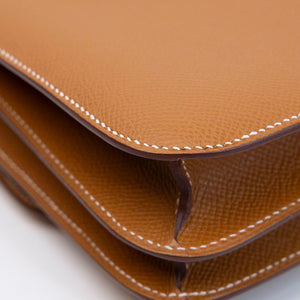 HERMES MINI CONSTANCE EPSOM GOLD GHW STAMP K
