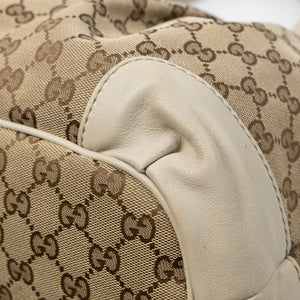 GUCCI GG CANVAS SUKEY OFF-WHITE TOP HANDLE BAG GHW