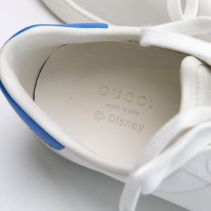 GUCCI x DISNEY HUEY, DEWEY AND LOUIE ACE SNEAKERS WHITE / BLUE LEATHER SIZE 37.5