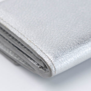 LOUIS VUITTON LOCK MINI TRIFOLD WALLET SILVER LEATHER SHW (MICROCHIP)
