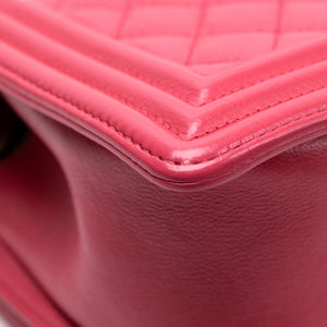 CHANEL MEDIUM LEBOY PINK CALFSKIN LEATHER MULTICOLORED HARDWARE