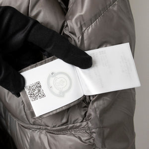 MONCLER BANNEC LONG PUFFER JACKET GREY SIZE 1