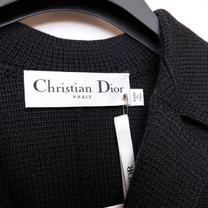 CHRISTIAN DIOR 30 MONTAIGNE KNIT WOOL DOUBLE BREASTED BAR JACKET BLACK SIZE 4